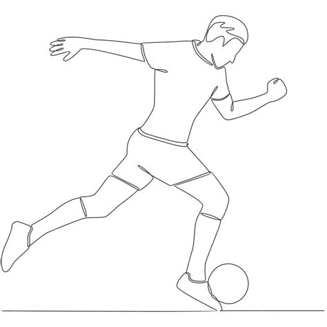 premium vector continuous  drawing football player  art