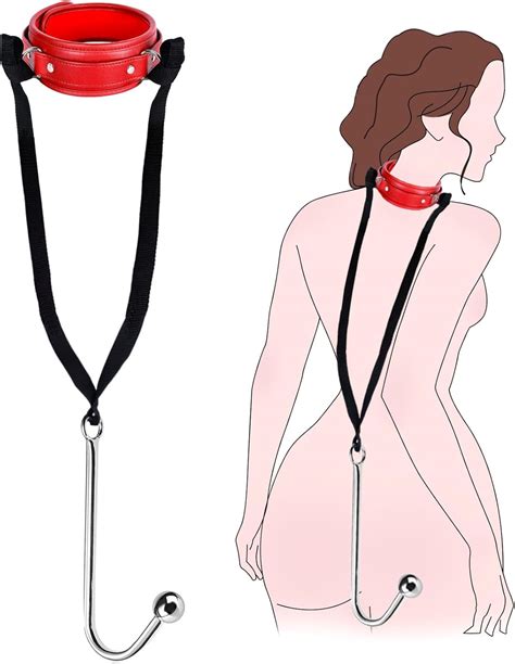 Amazon BDSM Anal Hook Sex Bondage Restraint Set With Leather Chain Leash Collar Stainless