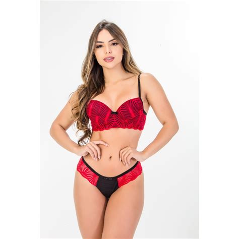 Conjunto Lingerie Josimara Lingerie Sexy Bojo Bicolor Renda Lingerie Feminina Sensual