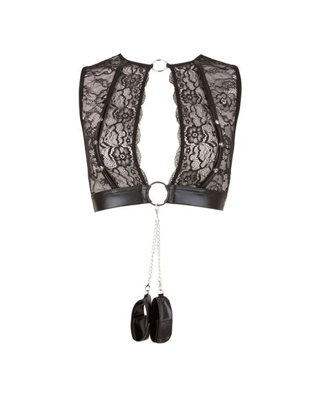 Cottelli Lingerie Bondage Lace Lingerie Set With Handcuffs SEXYSTYLE Eu