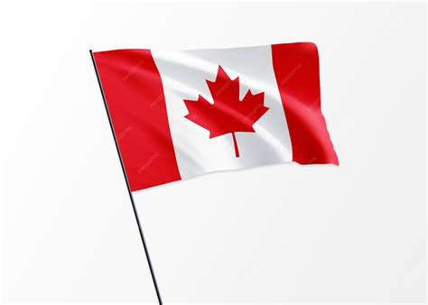 Foto Da Bandeira Do Canadá - Bandeira do canadá voando alto no fundo isolado. dia da independência ...