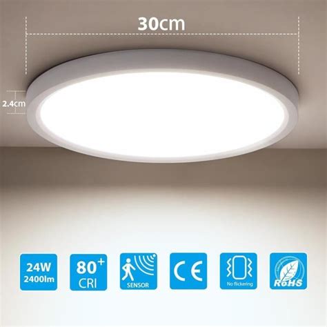 Plafonnier Led Avec Détecteur De Mouvement Intérieur 30cm 24w 2400lm