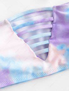 ZAFUL Ladder Cutout Tie Dye Bandeau Bikini Swimsuit In MULTI A ZAFUL 2025