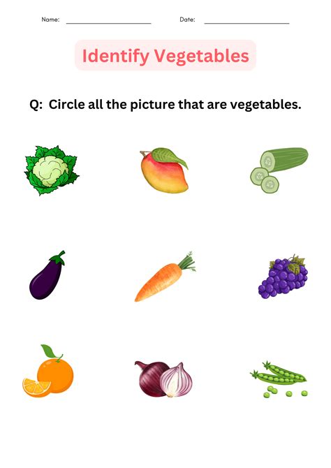 Printable Matching Identify Vegetables Worksheet For Kindergarten Made By Teachers