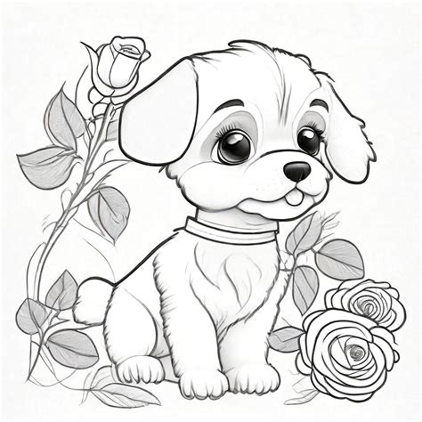 Cachorro Fofinho Para Colorir