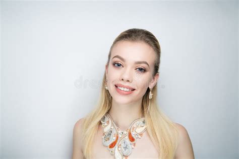 Woman Nude Make Up Massive Necklace Stock Photo Image Of Adult Beauty 108563182