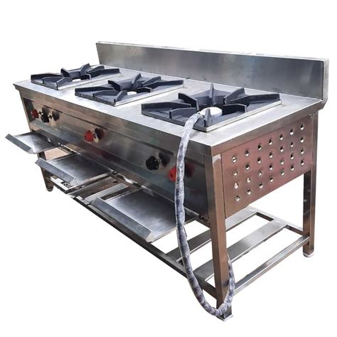 Silver 3 Burner Stainless Steel Commercial Bhatti For Hotel At Rs