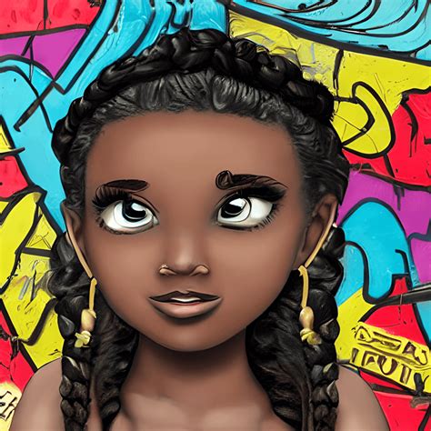 Beautiful African American Girl Disney Princess Pop Art · Creative Fabrica