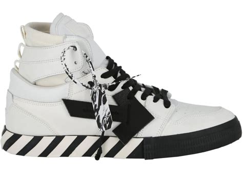 Off White High Top Vulcanized Leather Sneaker White Mens Ia225f21