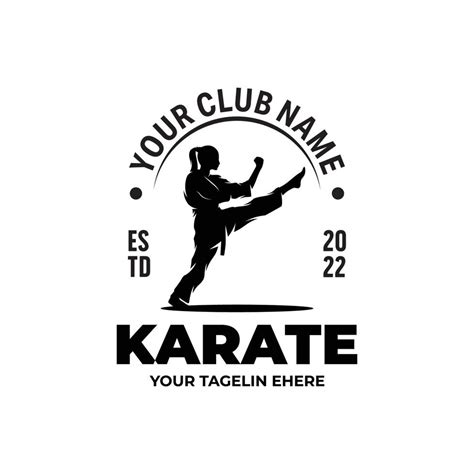 silhouette  karate logo design template  vector art  vecteezy