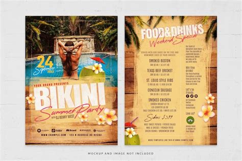 Plantilla De Volante De Evento De Fiesta De Bikini De Playa Tropical En