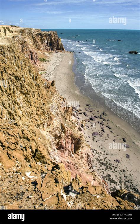 Cliff In Round Beach Stock Photo Alamy