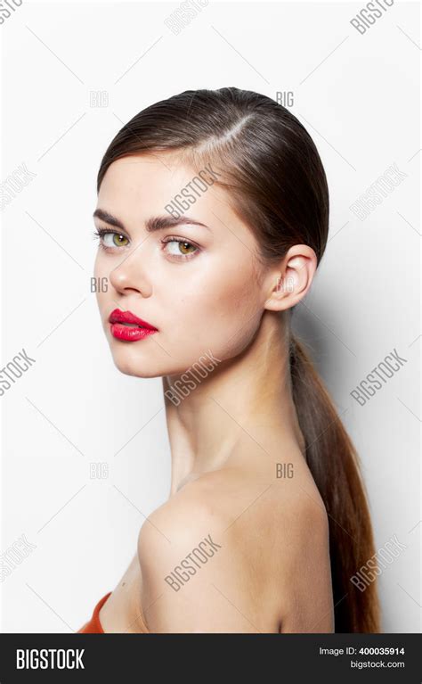 Woman Red Lips Naked Image Photo Free Trial Bigstock
