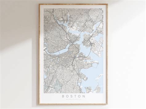 Boston Map Print, Boston City Street Map, Boston Wall Decor, Boston ...