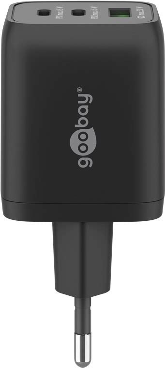 Wieloportowa szybka ładowarka USB C PD GaN Nano 65 W czarny