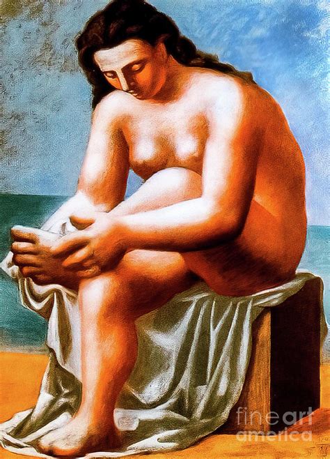 Seated Nude Drying Her Feet By Pablo Picasso Painting By M G Whittingham Pixels Merch