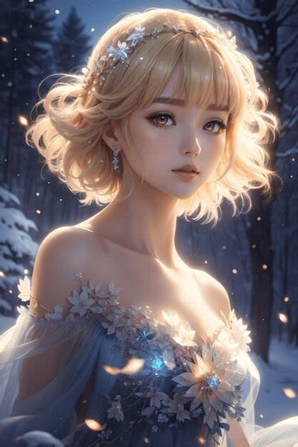 Premium Photo Frosty Princess Blonde Korean Girl Stuns In Off Shoulder Dress