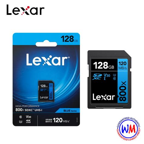 Lexar High Performance 800X 128GB UHS I V30 Class 10 SD SDXC Blue