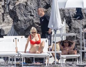 Caroline Vreeland Sexy Shows Off Her Hot Beach Body Physique In A Red Bikini In Italy Aznude