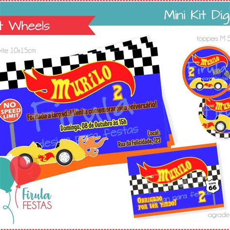 Kit Digital Hot Wheels - Mini Kit Digital Hot Wheels | Elo7 Produtos Especiais