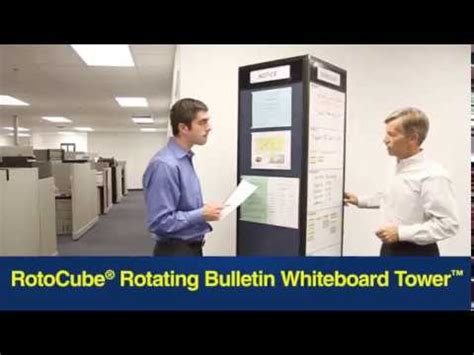 Rotocube Free Standing Rotating Whiteboard Bulletin Tower