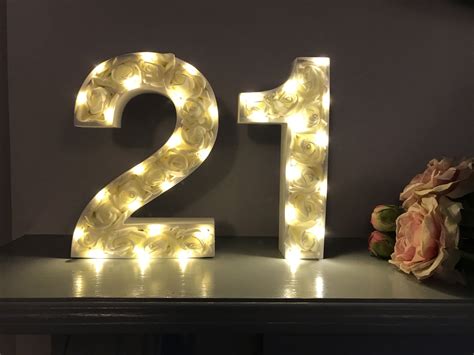 21st Birthday Number Floral Light up Numbers Mosaic Flower - Etsy UK