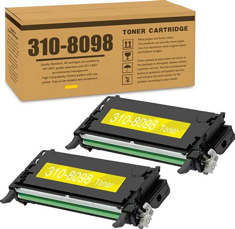 Amazon 2 Pack RF013 310 8098 Yellow Toner Cartridge Replacement