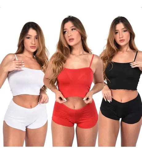 Kit C Baby Doll Short Doll Sensual Lingerie Pijama Liso Parcelamento Sem Juros
