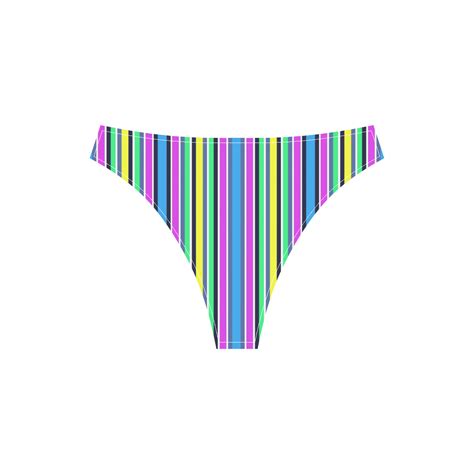 Vivid Colored Stripes 1 Sport Top High Waisted Bikini Swimsuit Model S07 ID D2867005