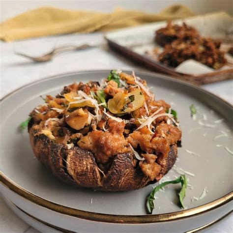 Stuffed Portobello Mushrooms with Sausage - Hip Hip Gourmet