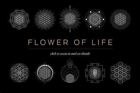 Flower Of Life Vector Logo Collection Design Cuts