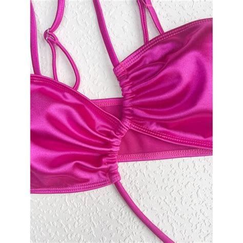 Shiny Extreme Mini Micro Thong One Shoulder Bikini Swimsuit Sunset And Swim