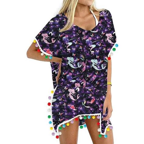 Robe De Plage Femmes Garniture Caftan En Mousseline Soie Glands Maillots Bain Ample Bikini