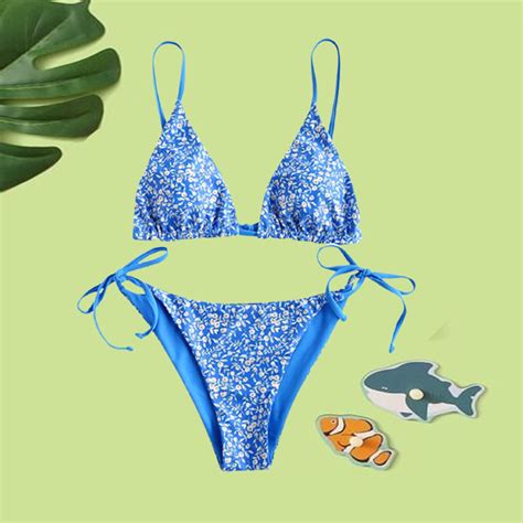 String Triangle Bikini Set Two Piece Swimsuit Summer Bikini Etsy