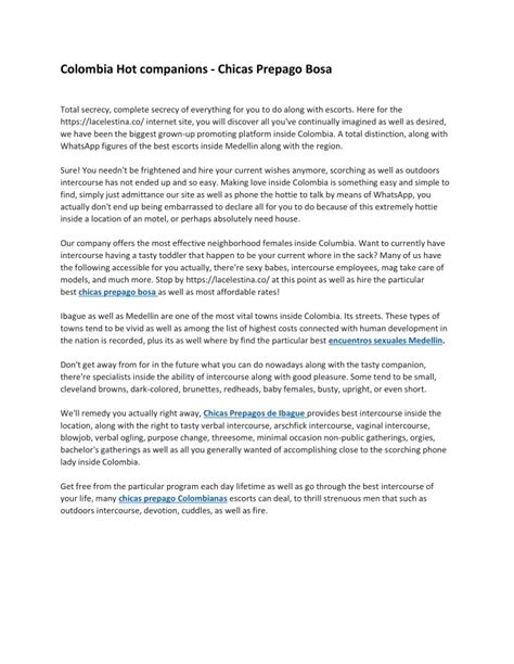 PPT Colombia Hot Companions Chicas Prepago Bosa PowerPoint Presentation ID