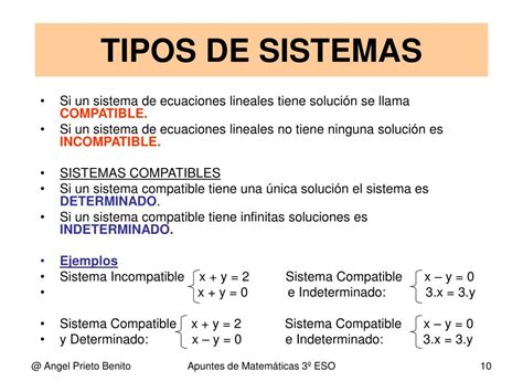 De Ecuaciones Lineales Compatibles E Incompatibles Sistemas De