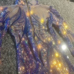 Dresses Custom Made Nude Mesh Sequin Mini Dress Gold Back Zipper Custom Made Poshmark