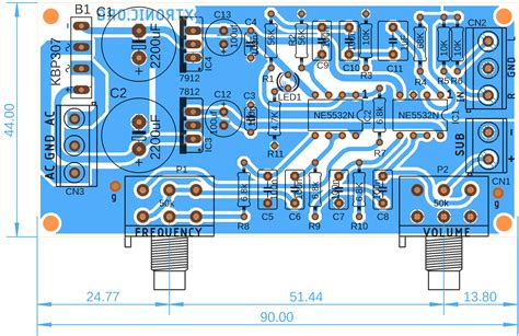 Circuit adjustable bass filter from 50 Hz to 150 Hz NE5532 - Xtronic
