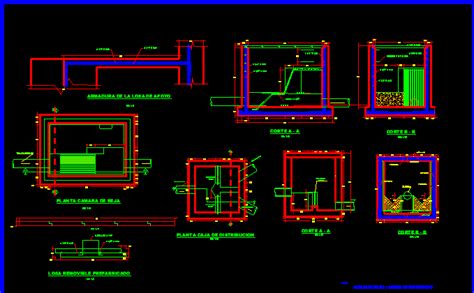 Planos De Camara De Rejas Planta De Tratamiento Aguas Servidas En Dwg