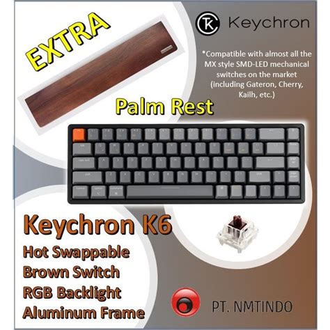 Jual Keychron K Hot Swappable Rgb Backlight Aluminum Frame Palm Rest Shopee Indonesia