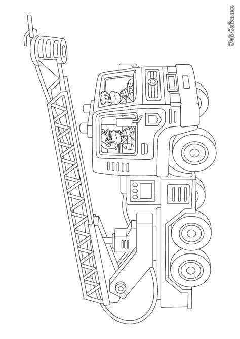 Раскраска Специальная пожарная машина с пожарными | распечатать ...