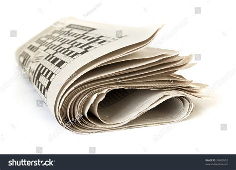 fold newspaper isolated  white background stock photo