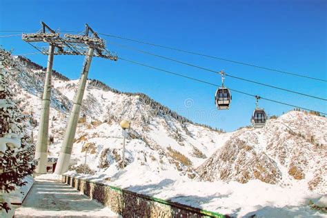 Medeo Medeu in Almaty, Kazakhstan Stock Photo - Image of asia, cable ...