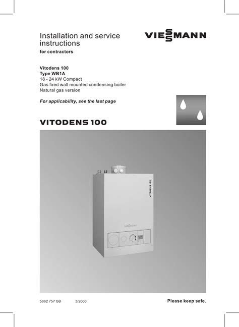 Viessmann Vitodens 100 Installation And Service Instructions Manual