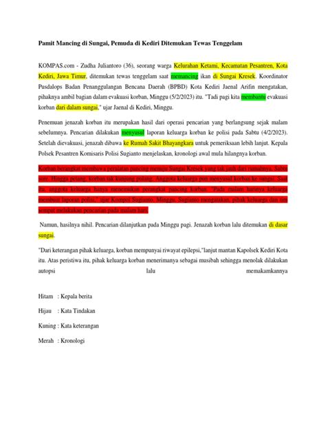 Tugas Struktur Teks Berita Pdf