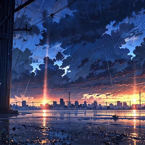 Anime Rain Premium Ai Generated Image