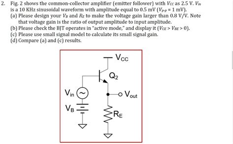 SOLVED Fig 2 Shows The Common Collector Amplifier Emitter Follower