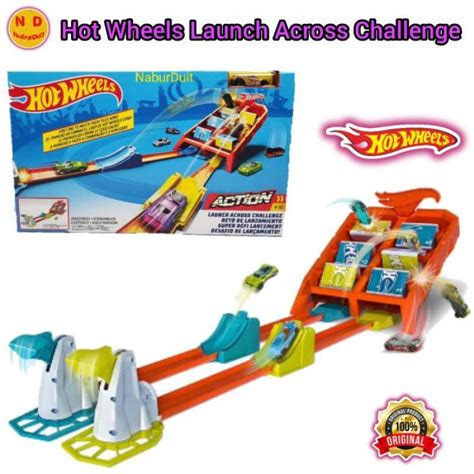 Promo Hot Wheels Track Launch Across Challenge Jalur Ori Mattel Hotwheels Diskon Di Seller