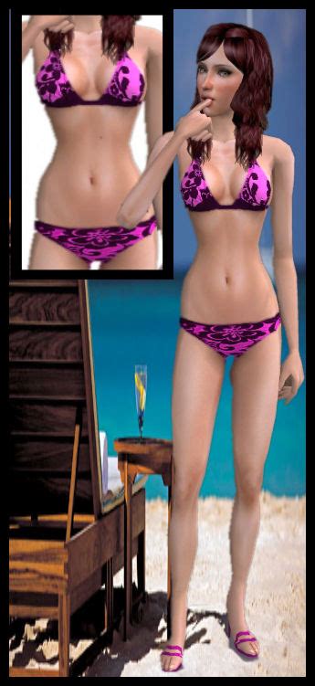 Mod The Sims Tropical Hawaiian Fun Bikini Bathingsuit 4 Colors
