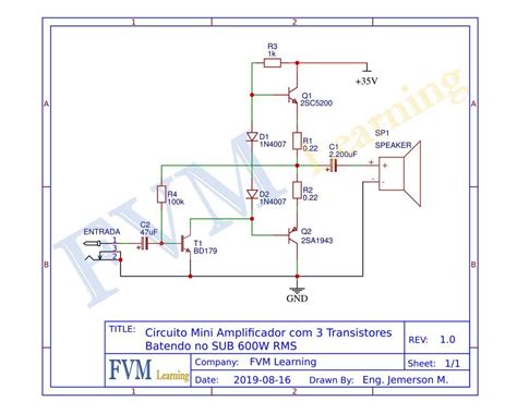 Circuito Mini Amplificador Transistores Batendo No Sub W Rms